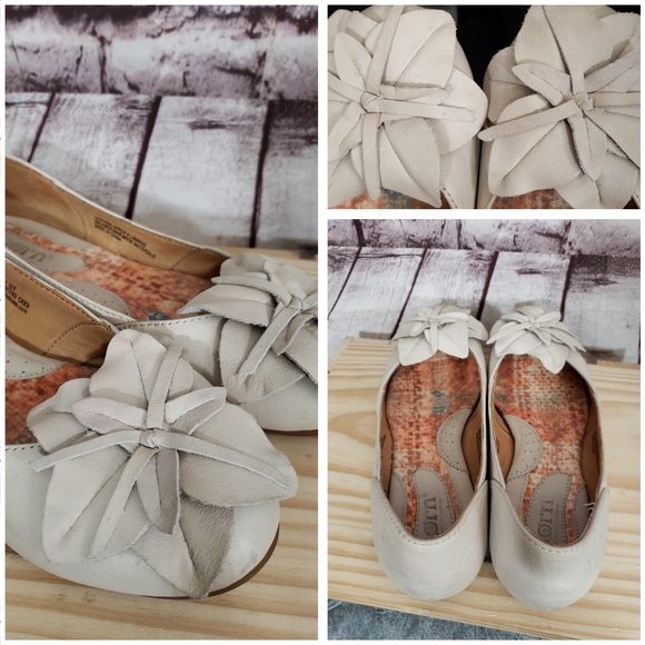 Born Shoes - SOLD**Born Ballerina Leather Flower Flats